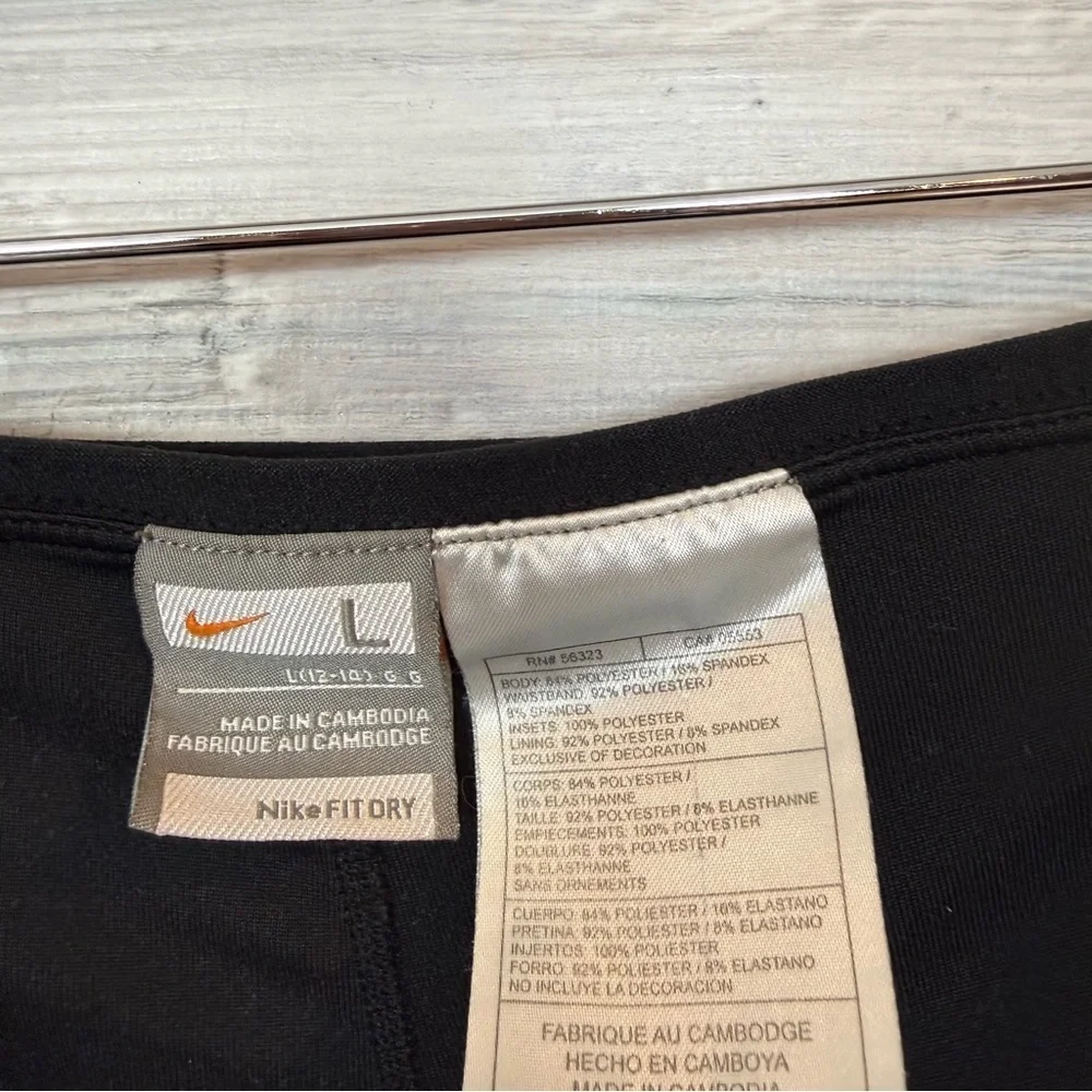 Nike Fit Dry Black Athletic Skort with White Trim - Size L